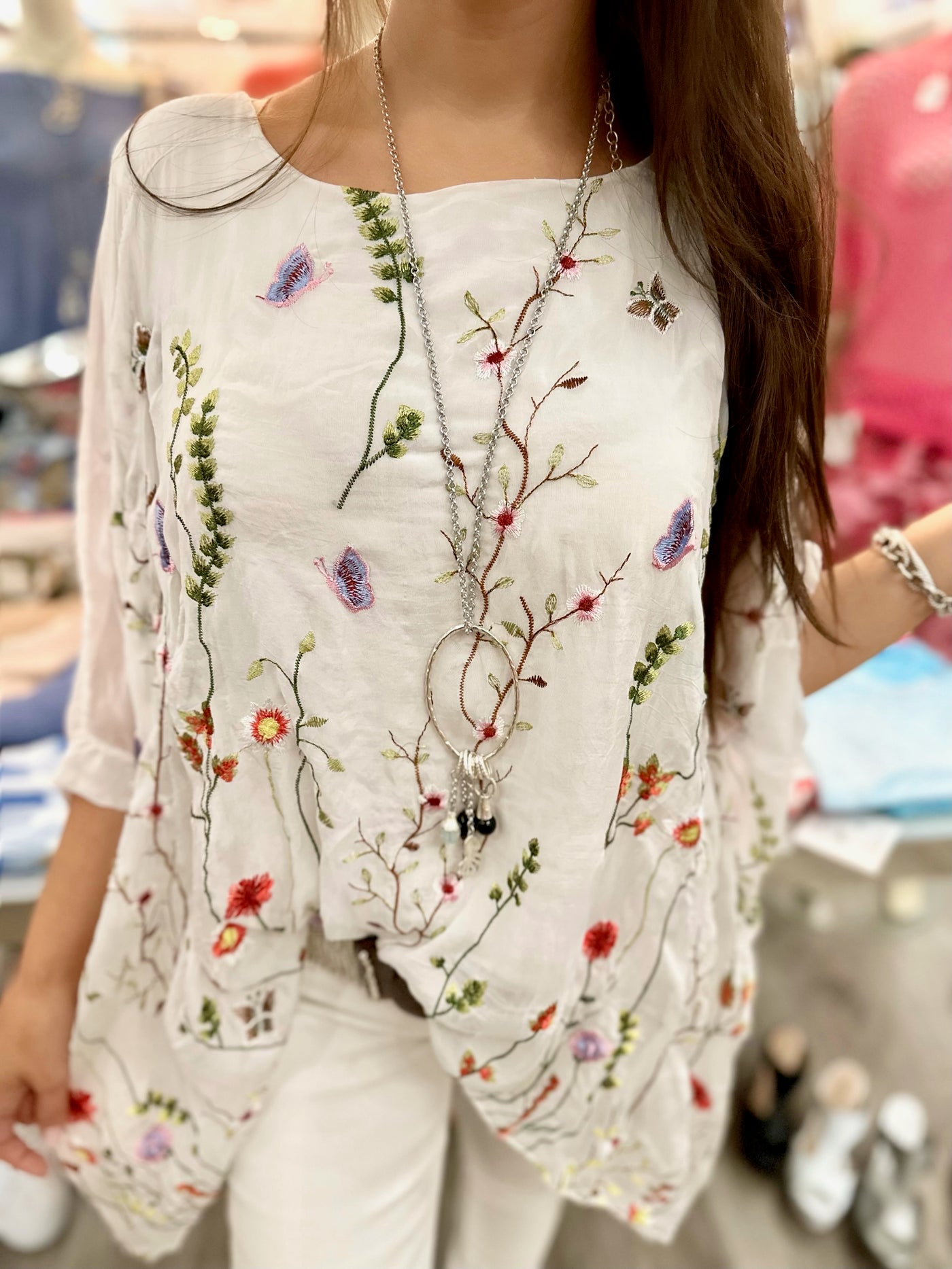 Primrose Flower Silk Top