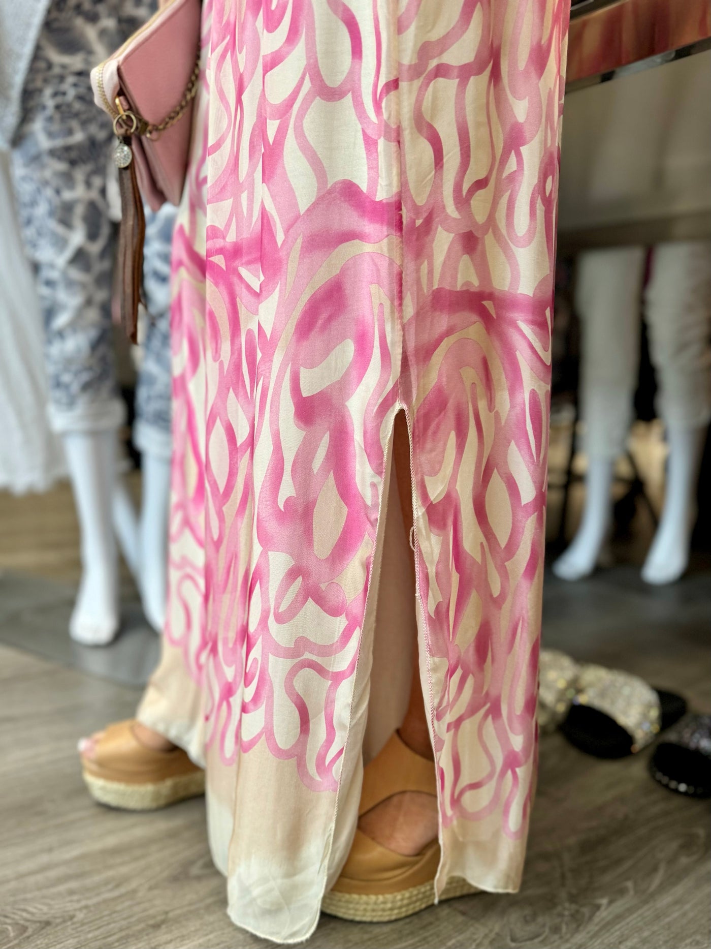 Pink Watercolor Silk Pant