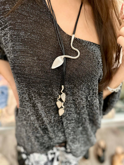 Lariat Leaves Necklace
