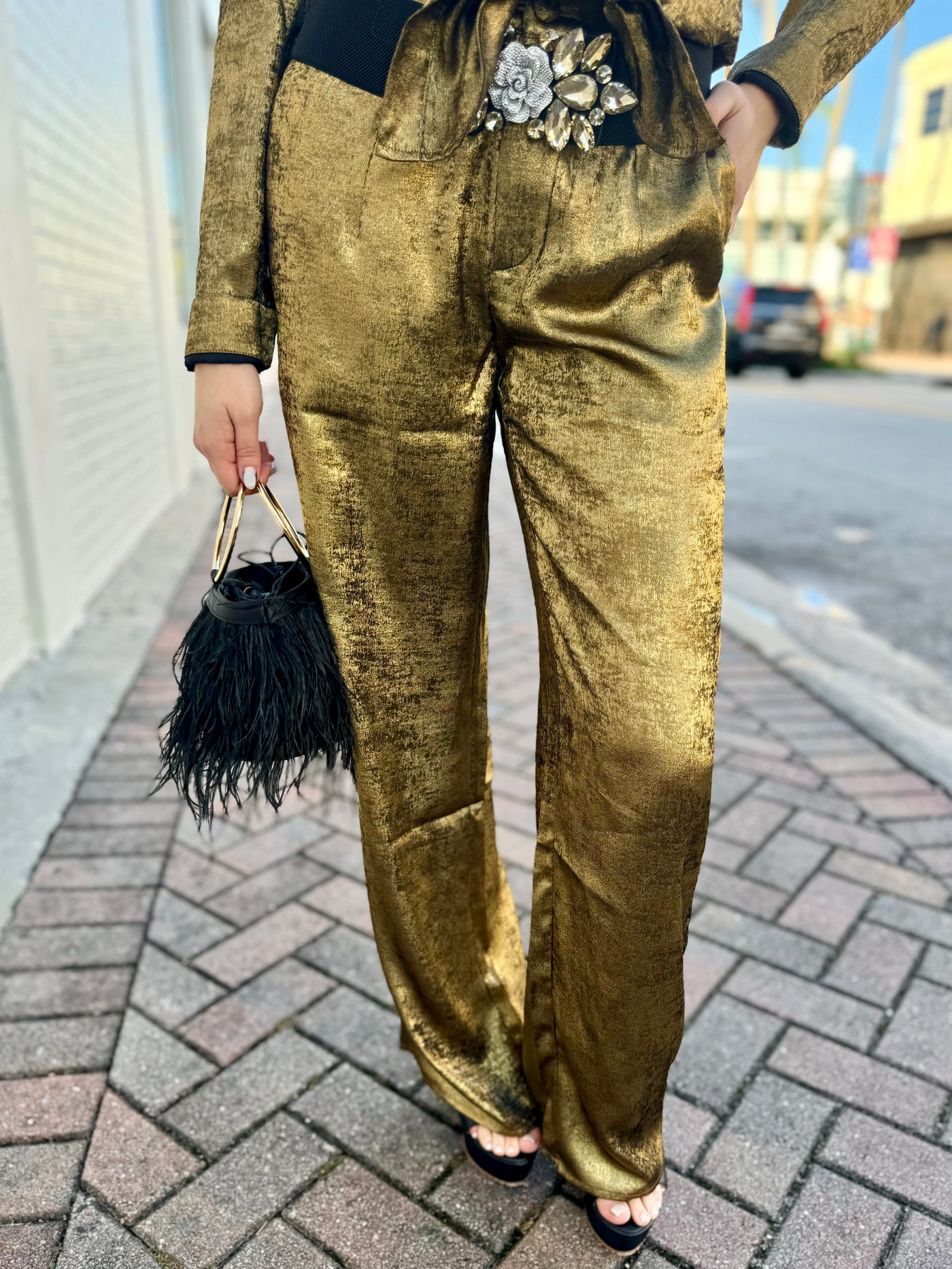 Golden Treasure Wide Leg Pants