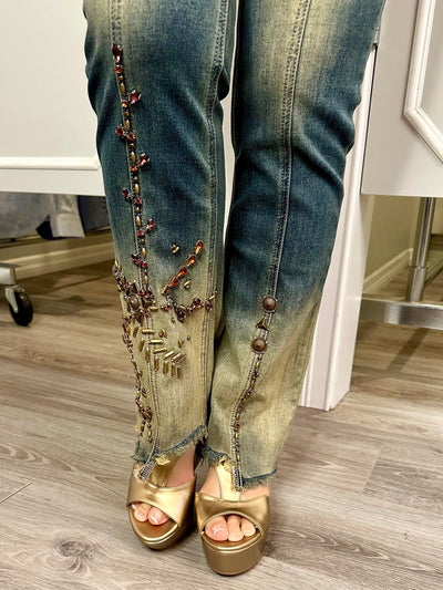 Sunset Distressed Embellished Jean