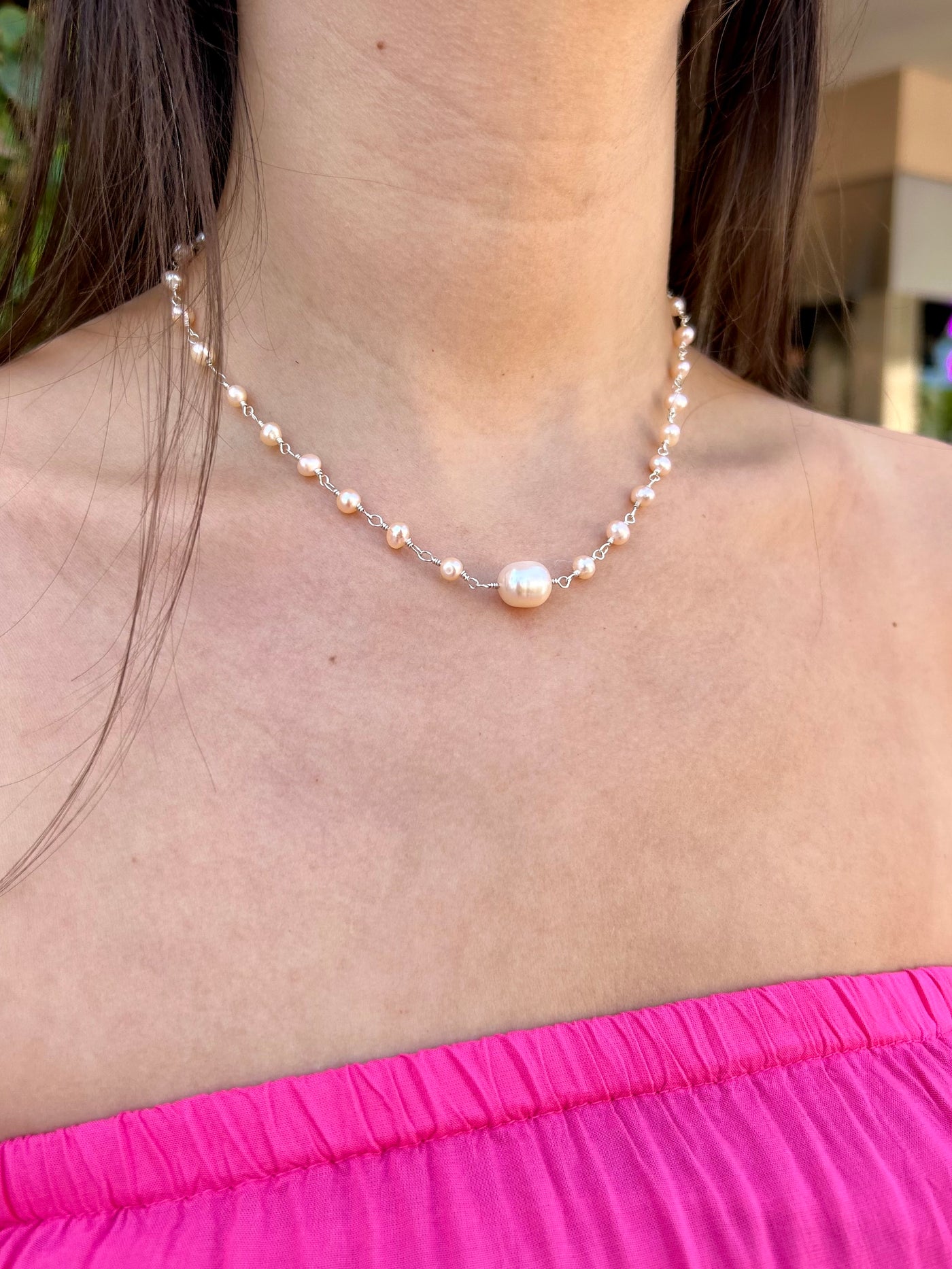 Princess Peach Pearl Necklace