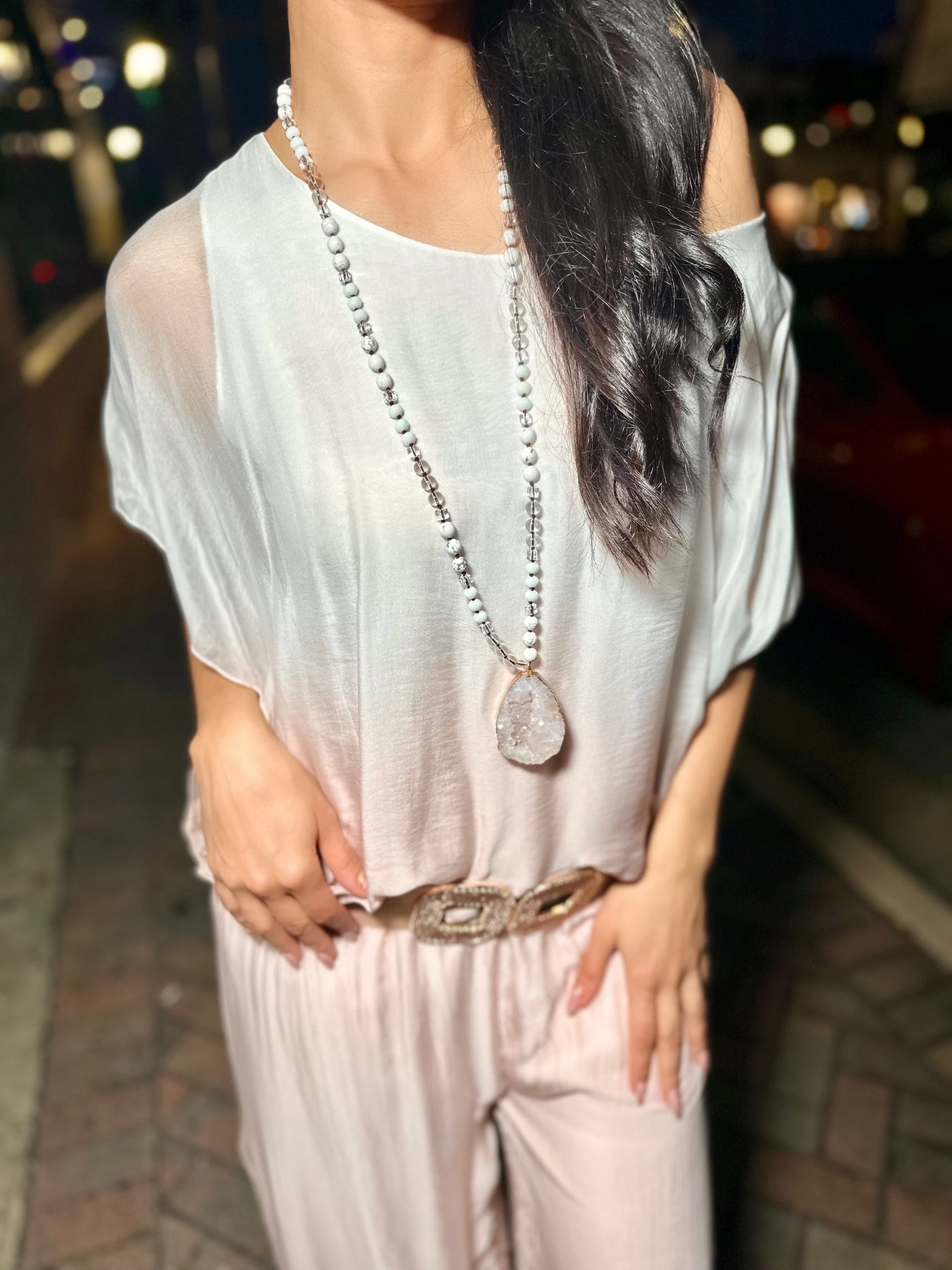 Blanca Druzy Stone Necklace