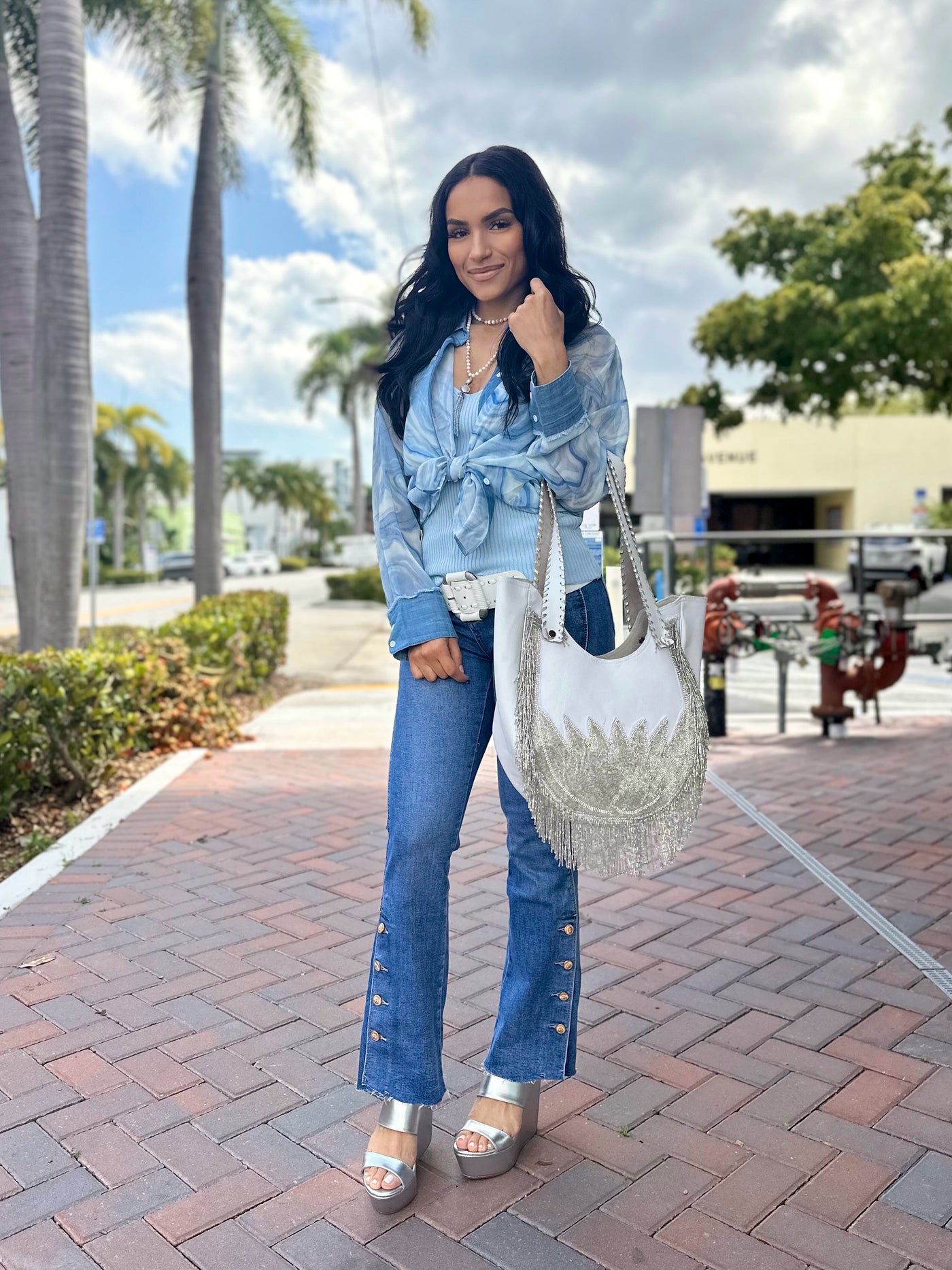 Brooklyn Button Flare Jean