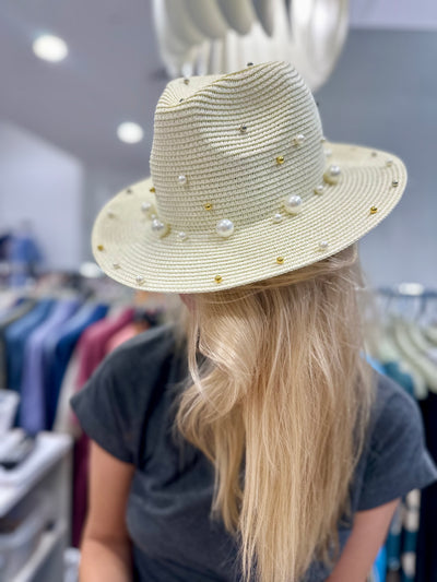 Pearl All Over Me Straw Hat