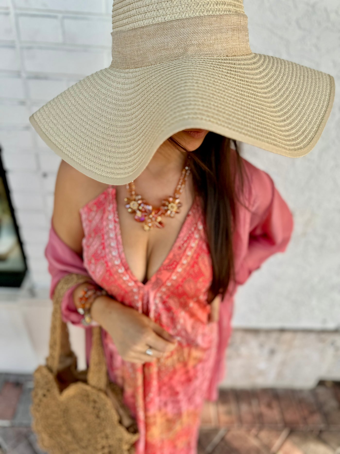 Bianca Bow Straw Floppy Hat