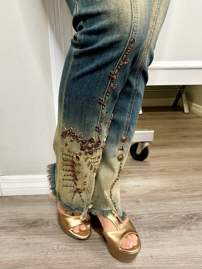 Sunset Distressed Embellished Jean