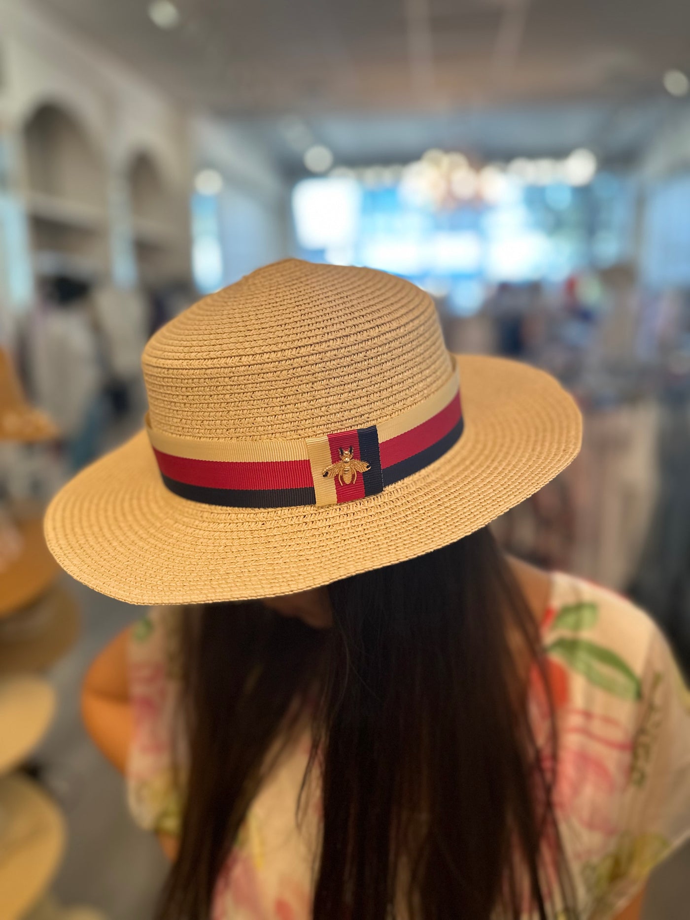 Brielle Bee Straw Panama Hat