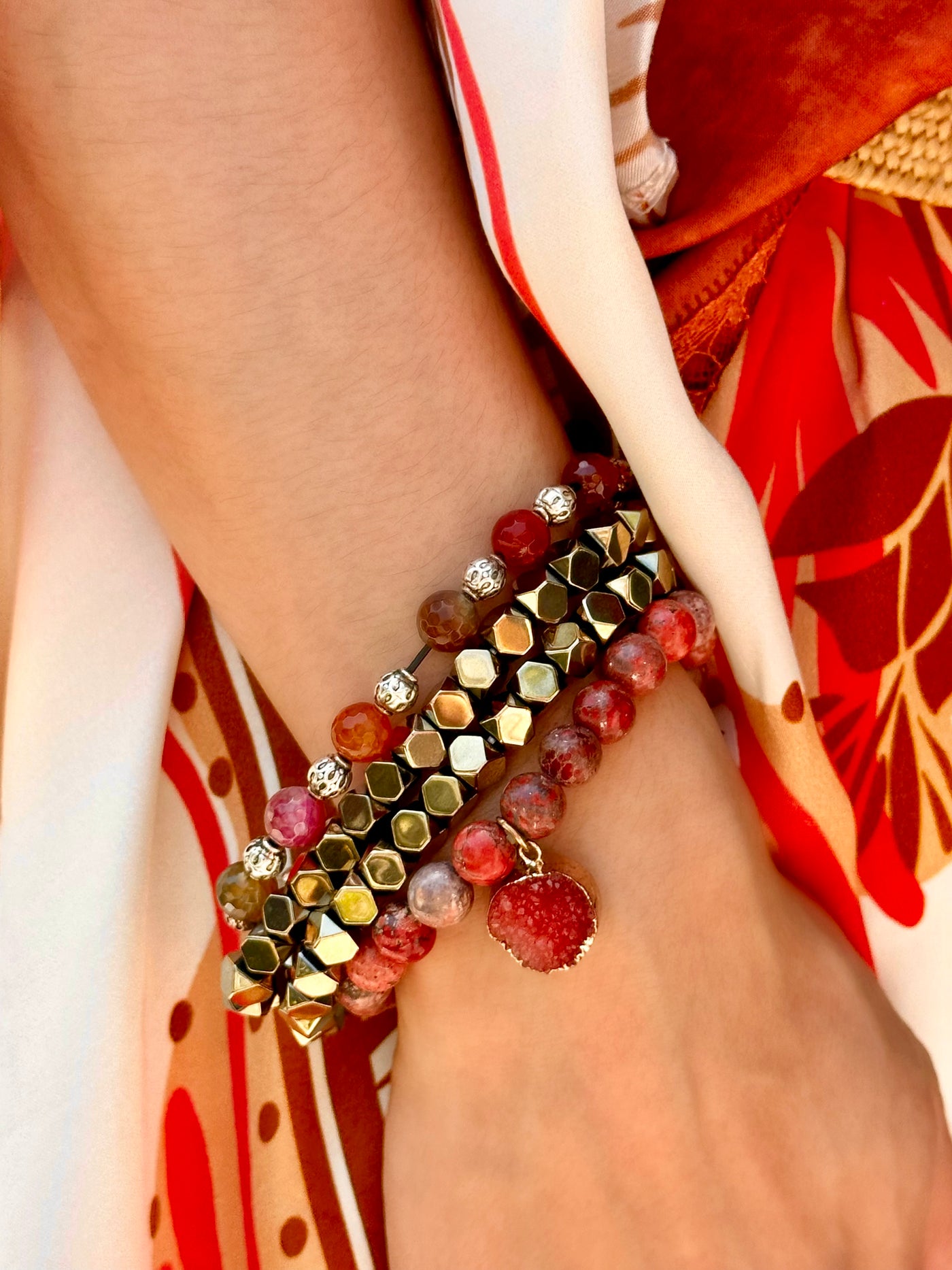 Crete Coral Agate Bracelet