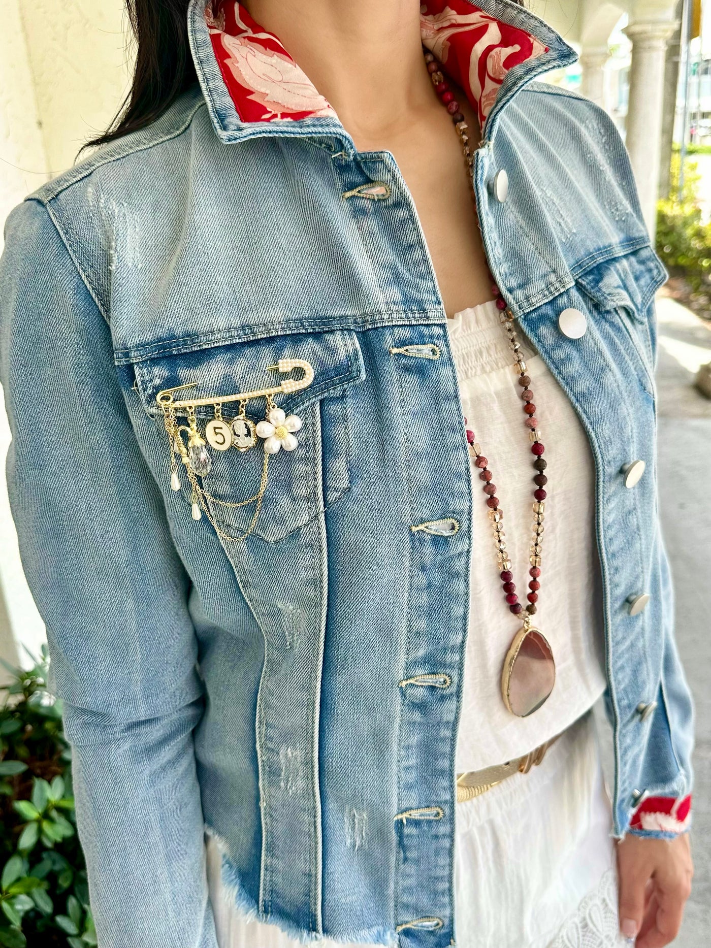 Crimson Passion Denim Jacket