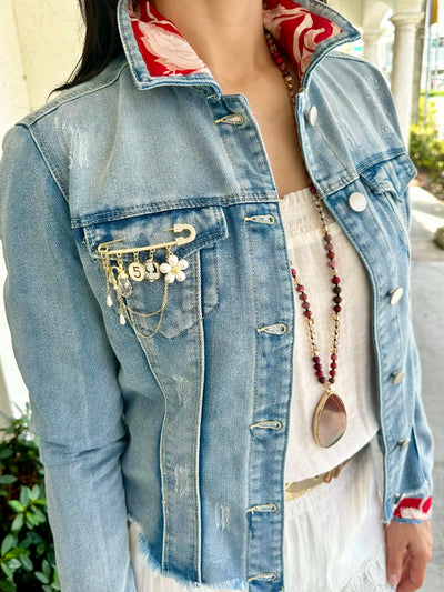 Crimson Passion Denim Jacket