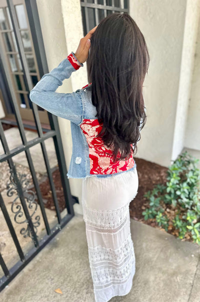 Crimson Passion Denim Jacket