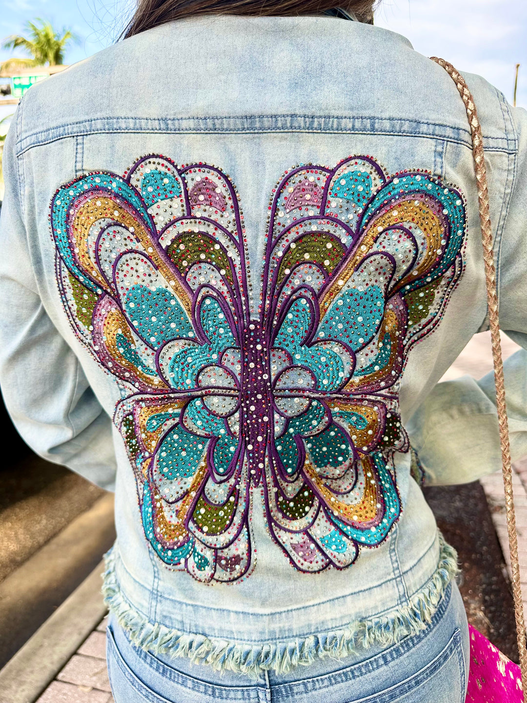 STUGAZI Butterfly denim jacket yg treasure official STUGAZI Denim Jacket crawling death tokyo ygtreasure choihyunsuk treasure stugazi feather
