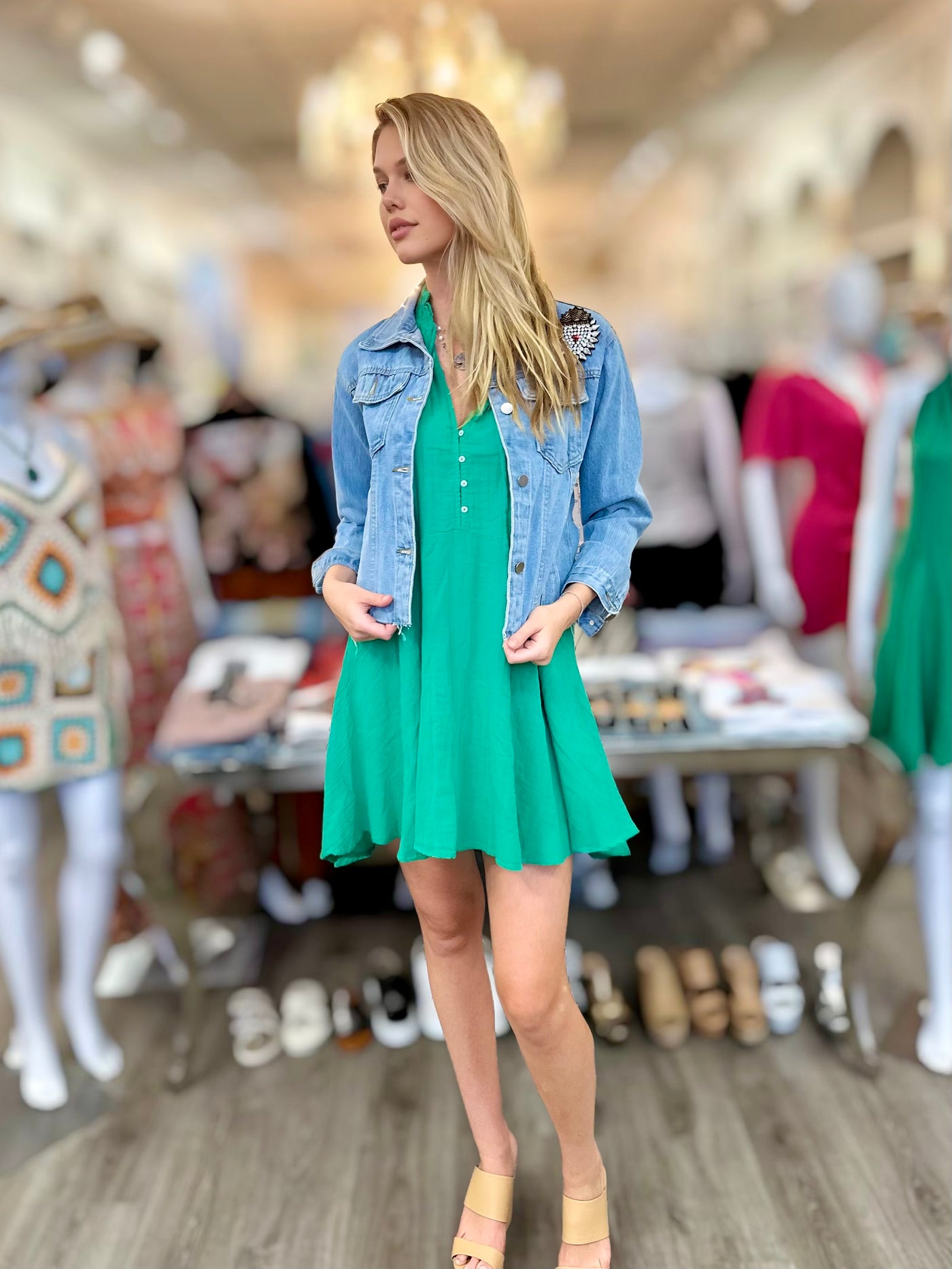 Okinawa Prefecture Green Dress Denim Jacket Samantha Denim Daze Jacket For Elyse Okinawa Prefecture Green Dress Denim Jacket Samantha Denim Daze Jacket For Elyse