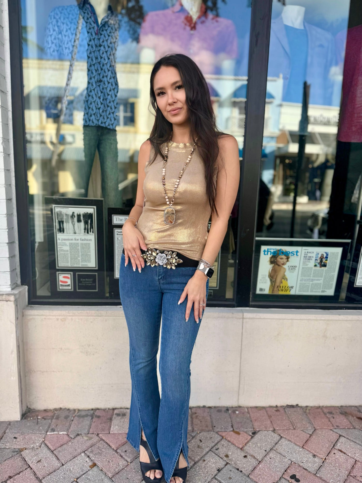 Fiona Front Slit Jeans