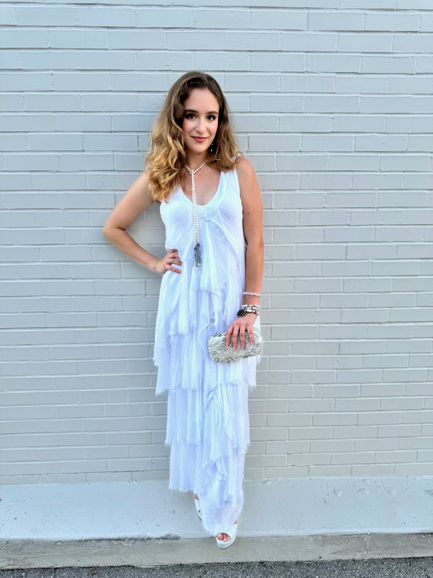 Giulia Silk Blend Layered Maxi Dress