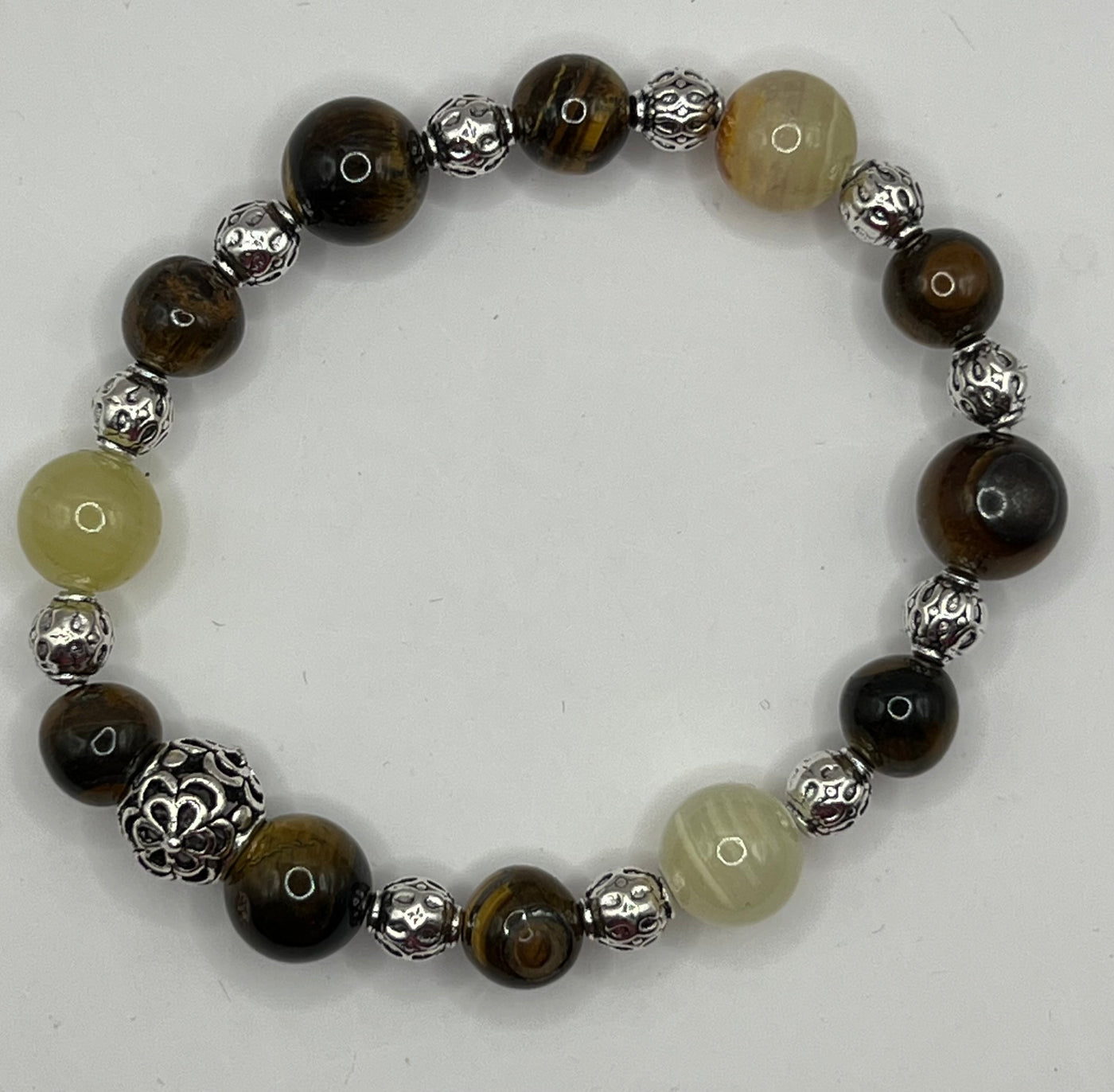 Sumptous Tiger Eye snd Mountain Jade- the Stephania bracelet