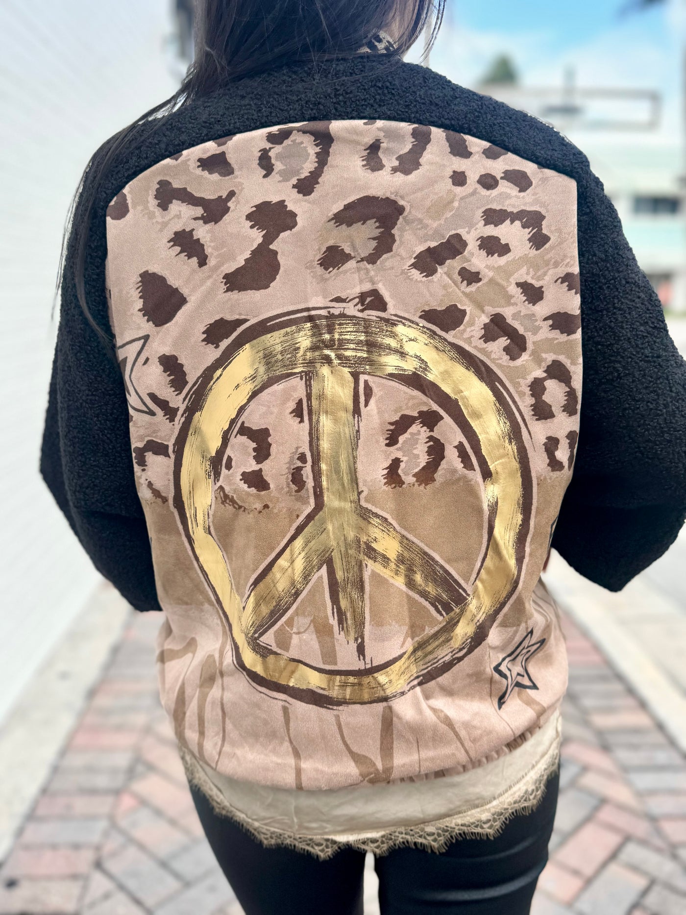 Golden Peace Zip Up Jacket