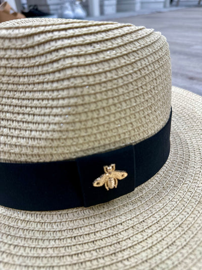 Gold Bee Straw Panama Hat