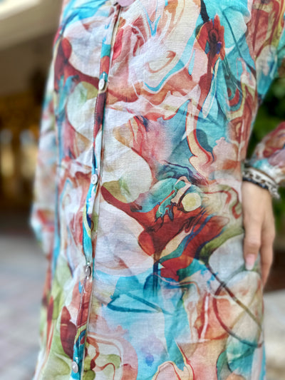 Valerie Floral Maxi Shirt Dress