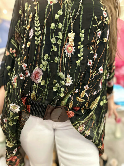 Primrose Flower Silk Top