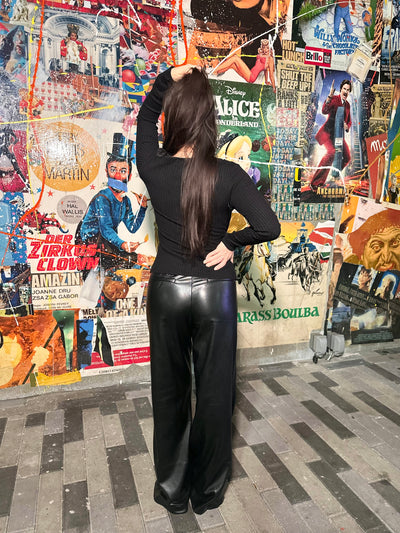 Luxe Flare Faux Leather Pants