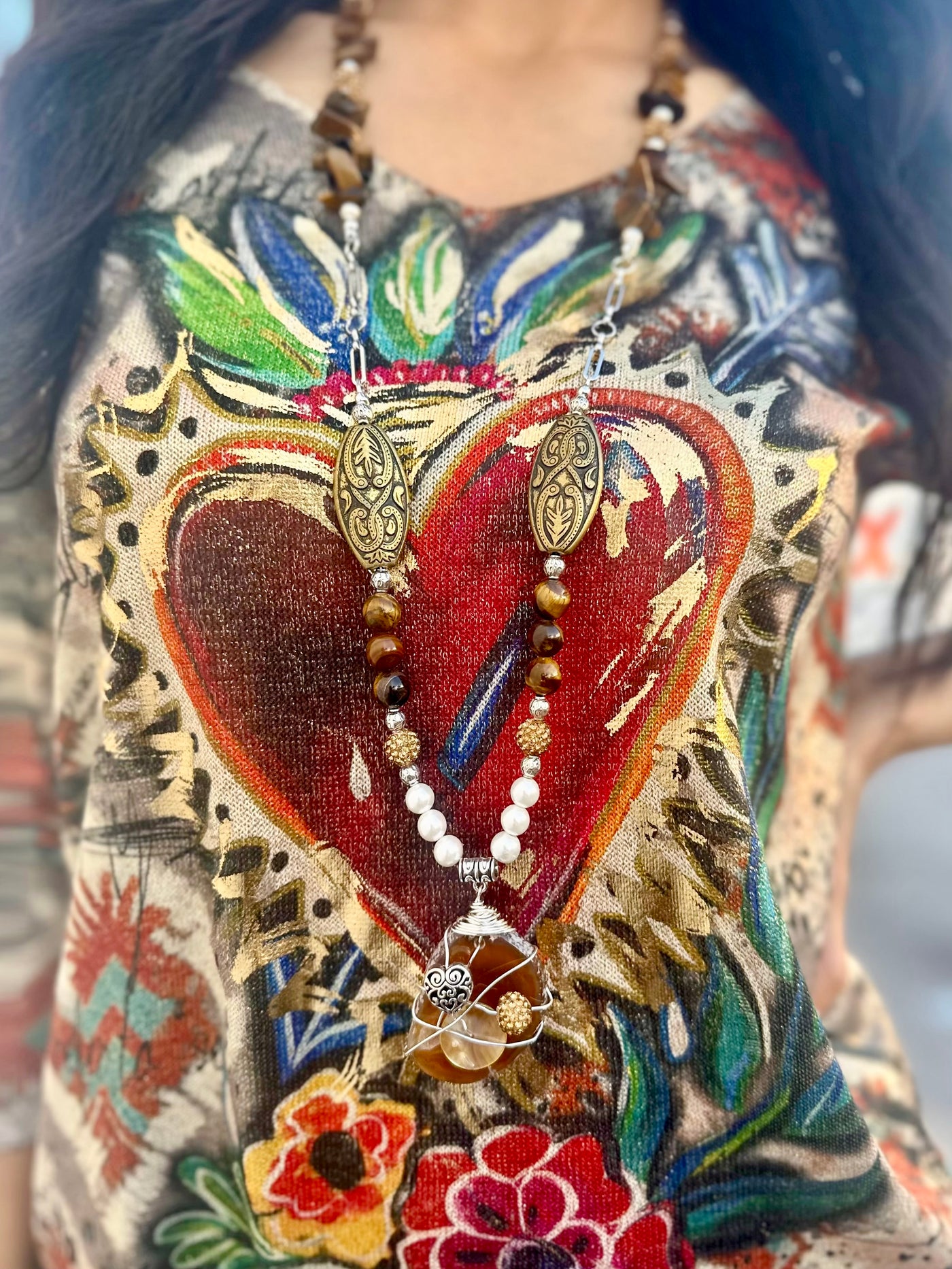 Royal Heart Metallic Top