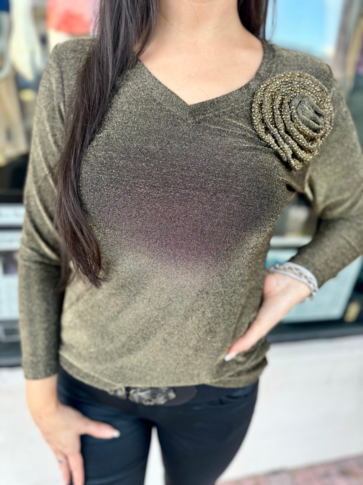 Golden Rose Long Sleeve Top