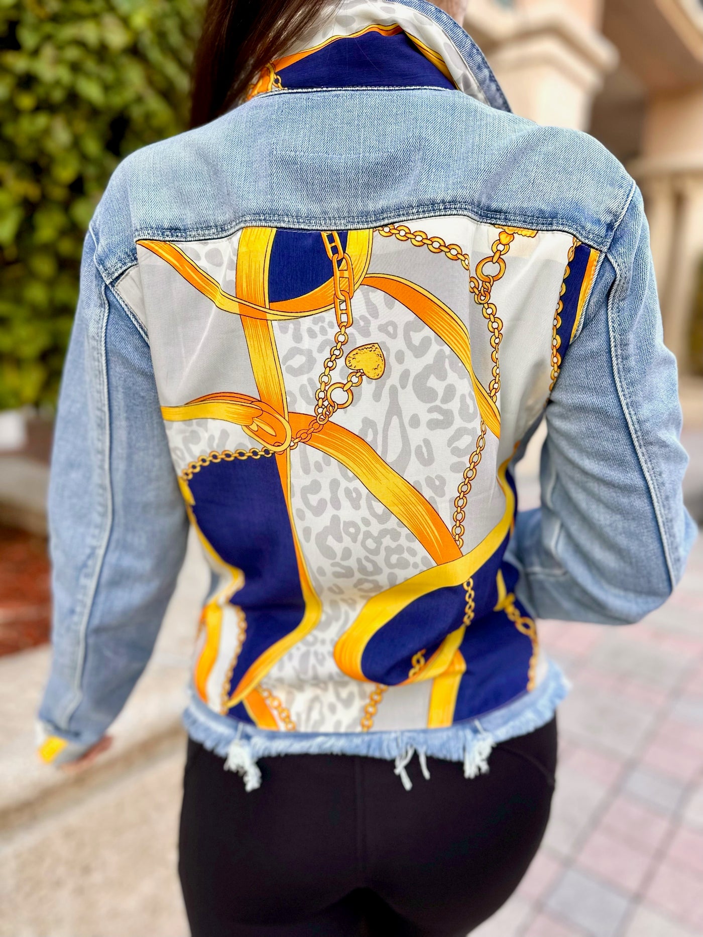 Golden Leopard Denim Jacket