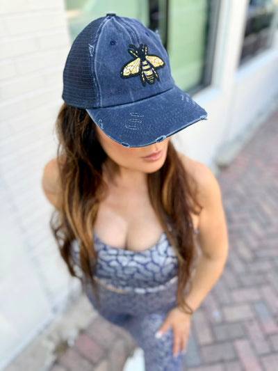 Blue Bee Baseball Hat