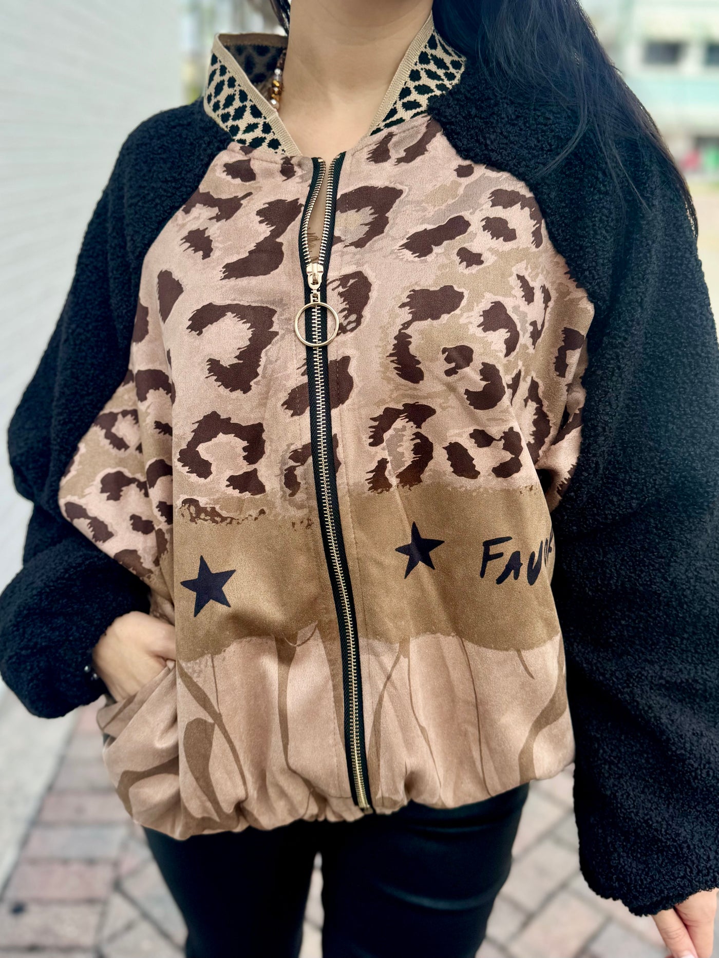 Golden Peace Zip Up Jacket