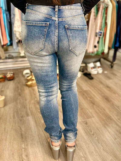 Crystal Rose Stretch Jeans