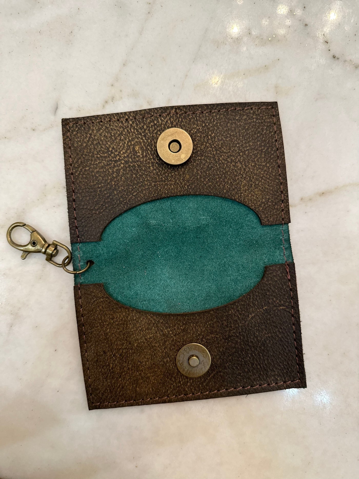 Turquoise Upcycled Wallet/Credit Card Holder