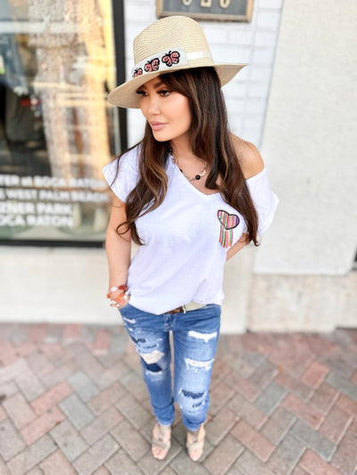 Beaded Tassel Heart T-Shirt