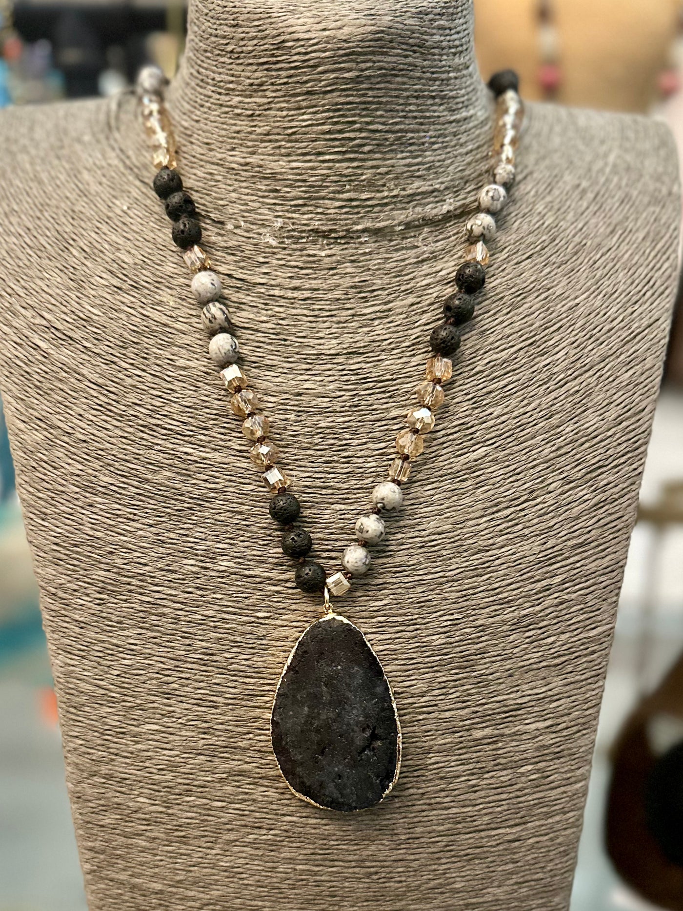 Midnight Druzy Stone Necklace