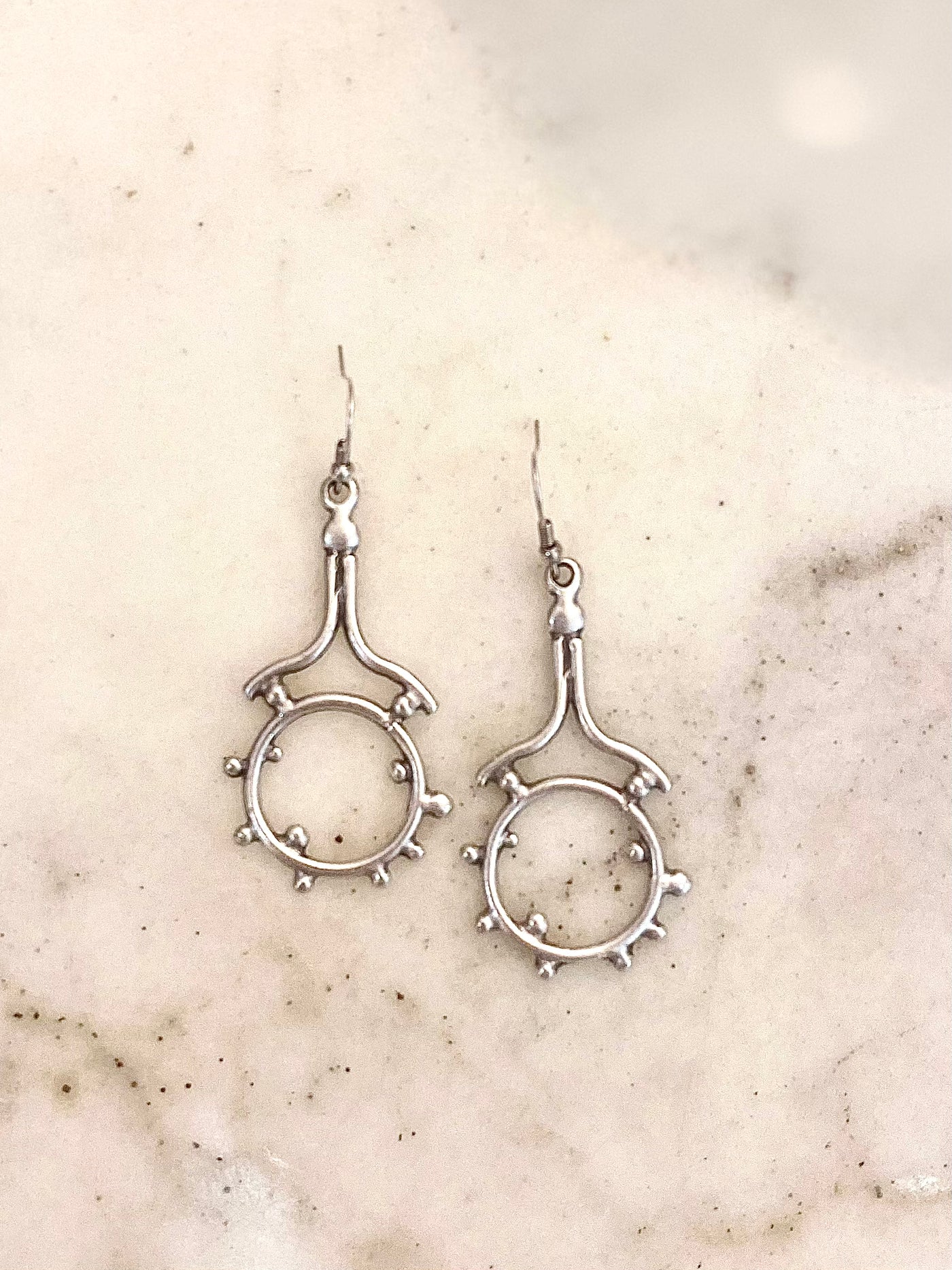 Shining Sun Pewter Earrings