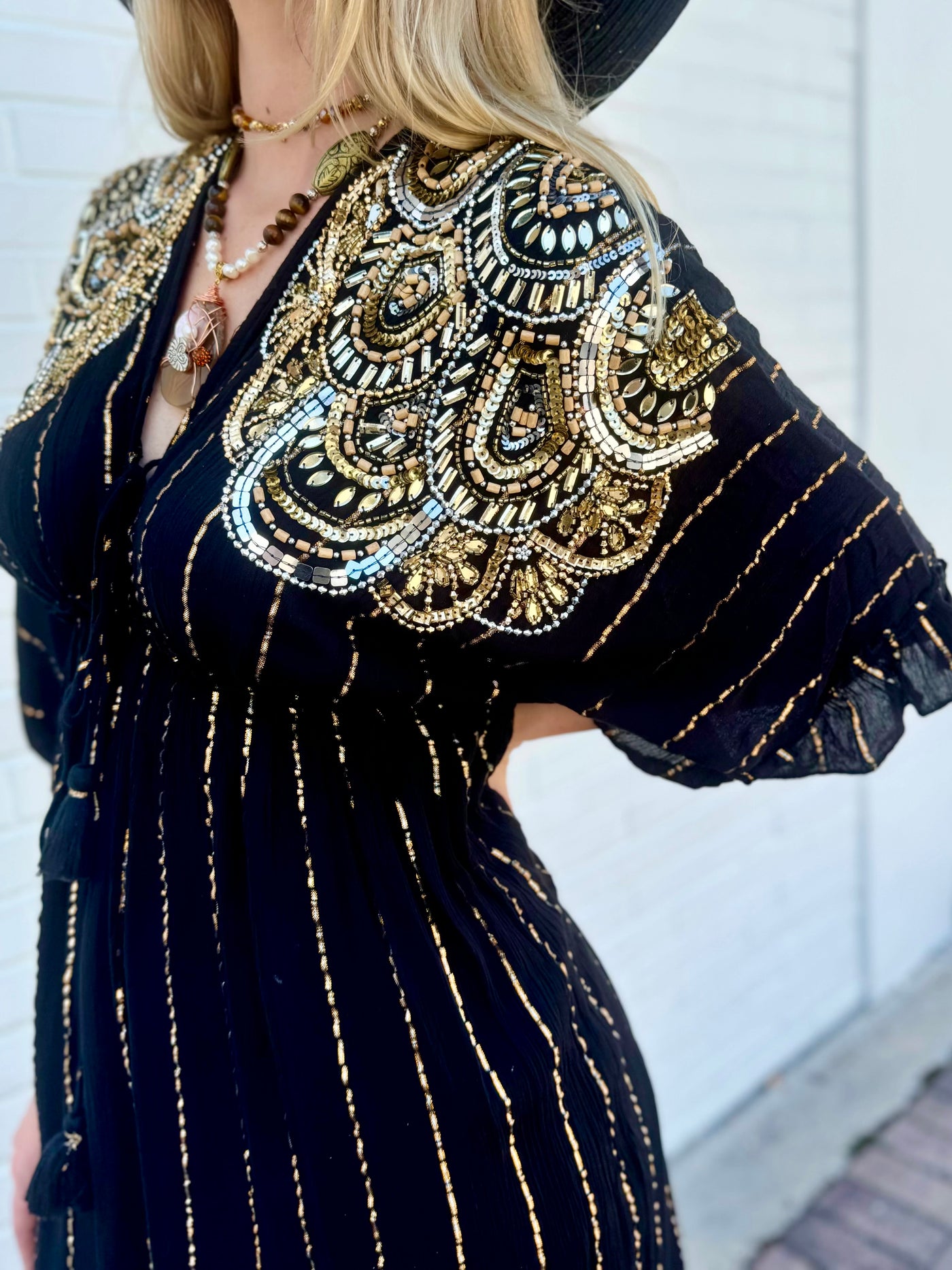 Golden Midnight Maxi Dress