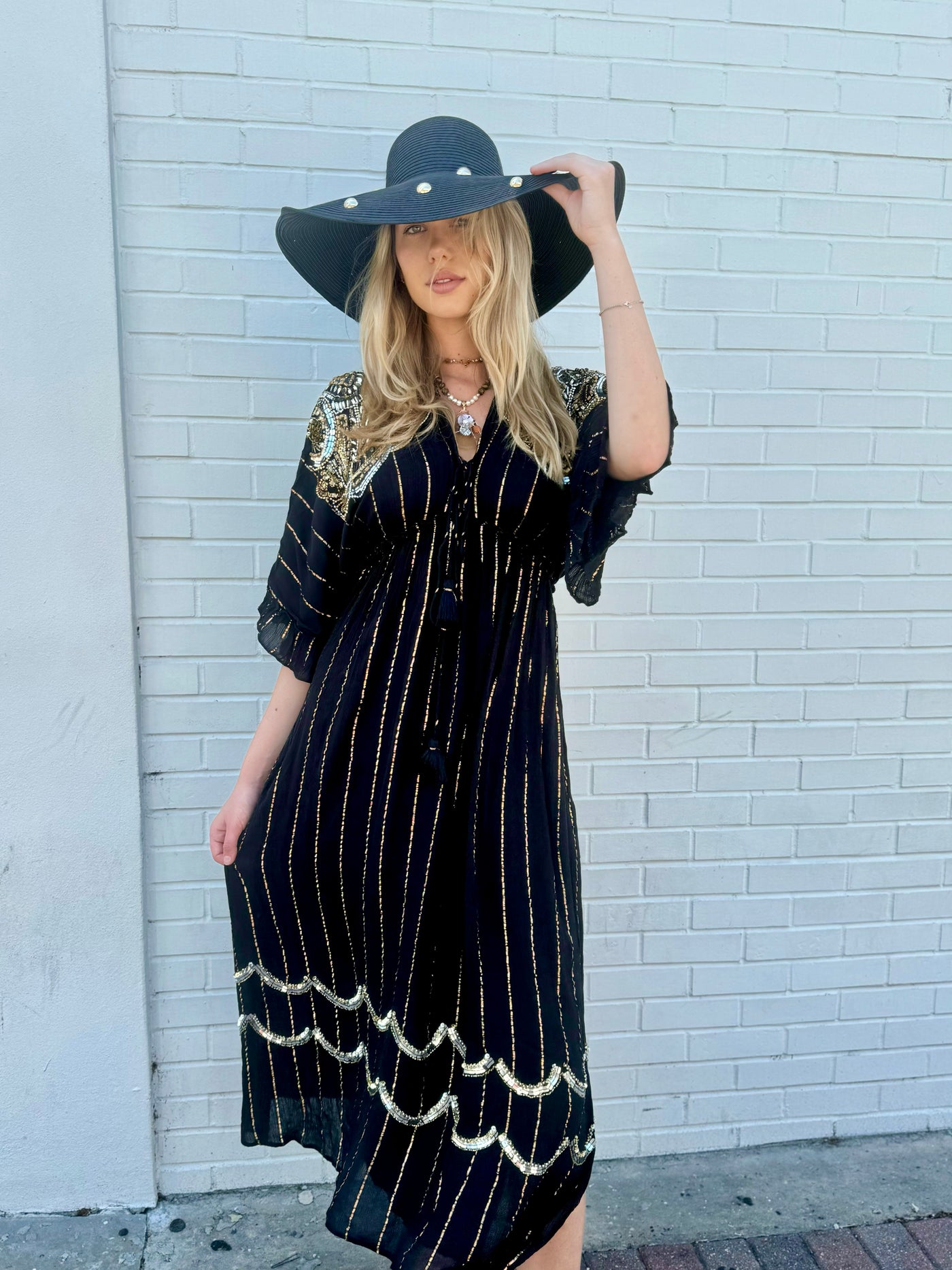 Golden Midnight Maxi Dress