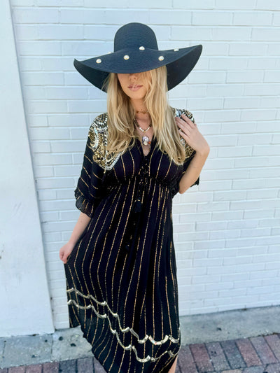 Golden Midnight Maxi Dress