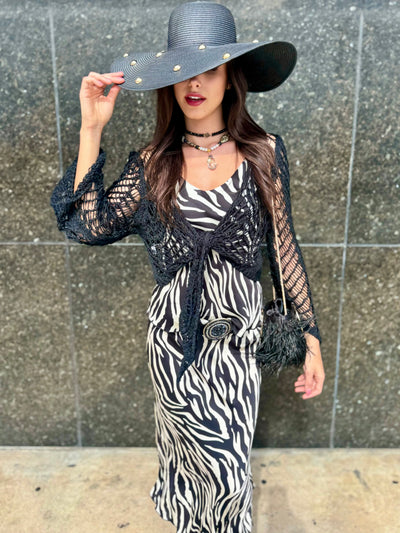 Golden Swirl Straw Floppy Hat