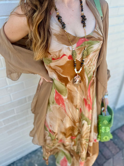 Hibiscus Wave Silk Dress