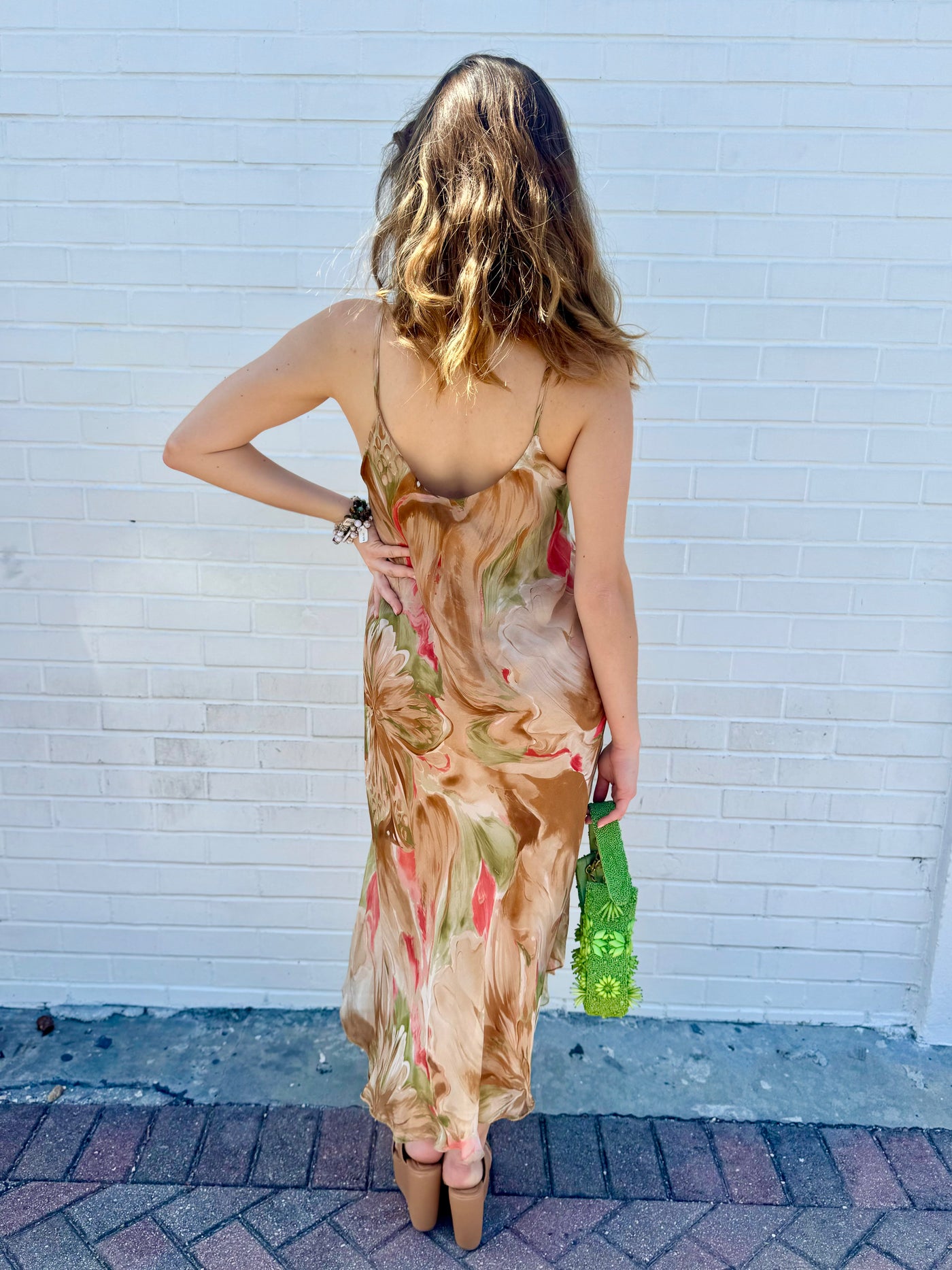 Hibiscus Wave Silk Dress