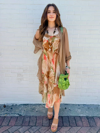 Hibiscus Wave Silk Dress
