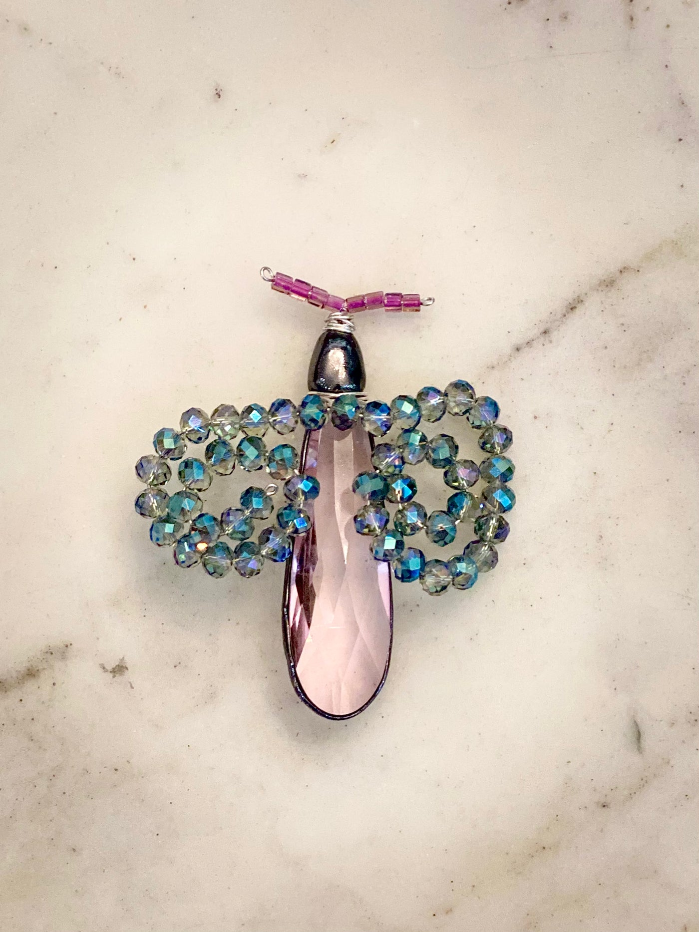 Pink Crystal Bee Brooch - the Pressley Bee Brooch