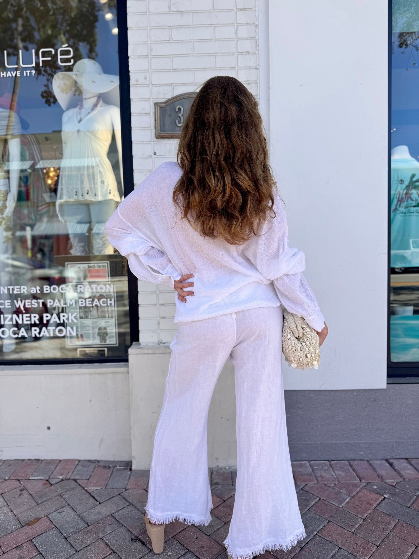 Linen Frayed Hem Pant