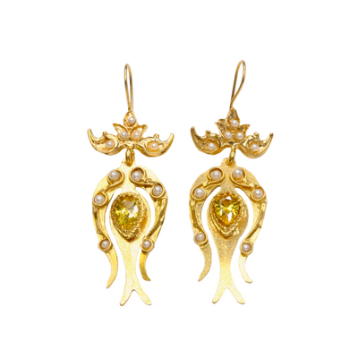 Lotus Flame Drop Earrings