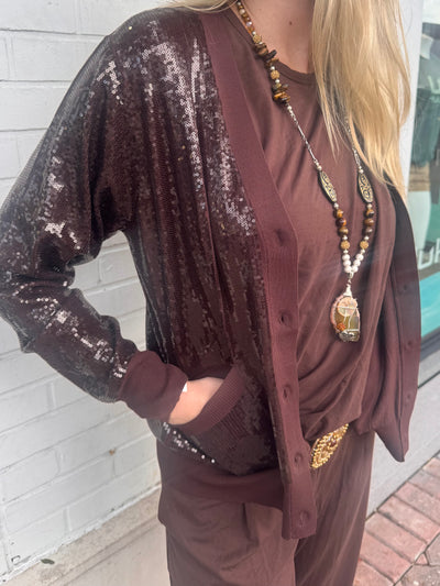 Midnight Glimmer Sequin Cardigan