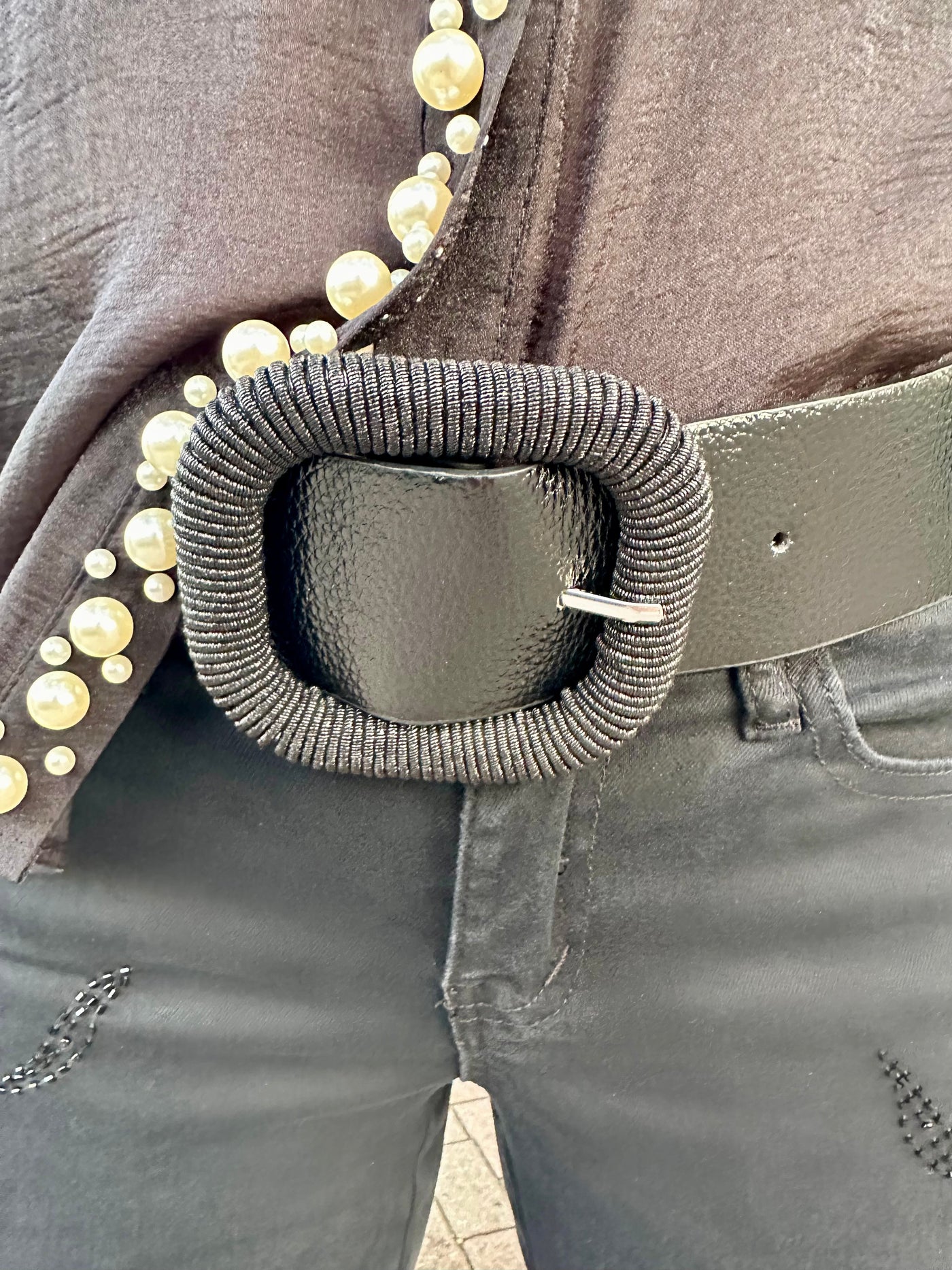 Monaco Metallic Stretch Buckle Belt