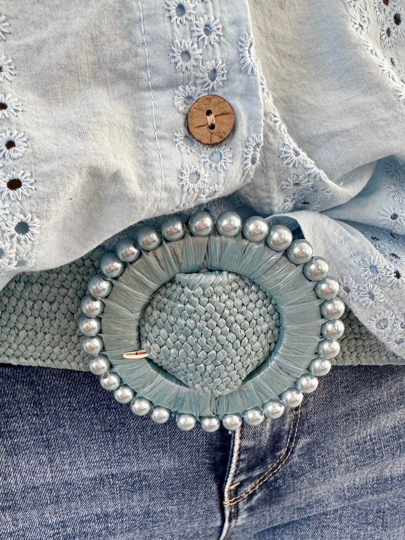 Paige Pearl Buckle Belt