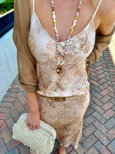 Palm Beach Toile Slip Cami and Skirt Set